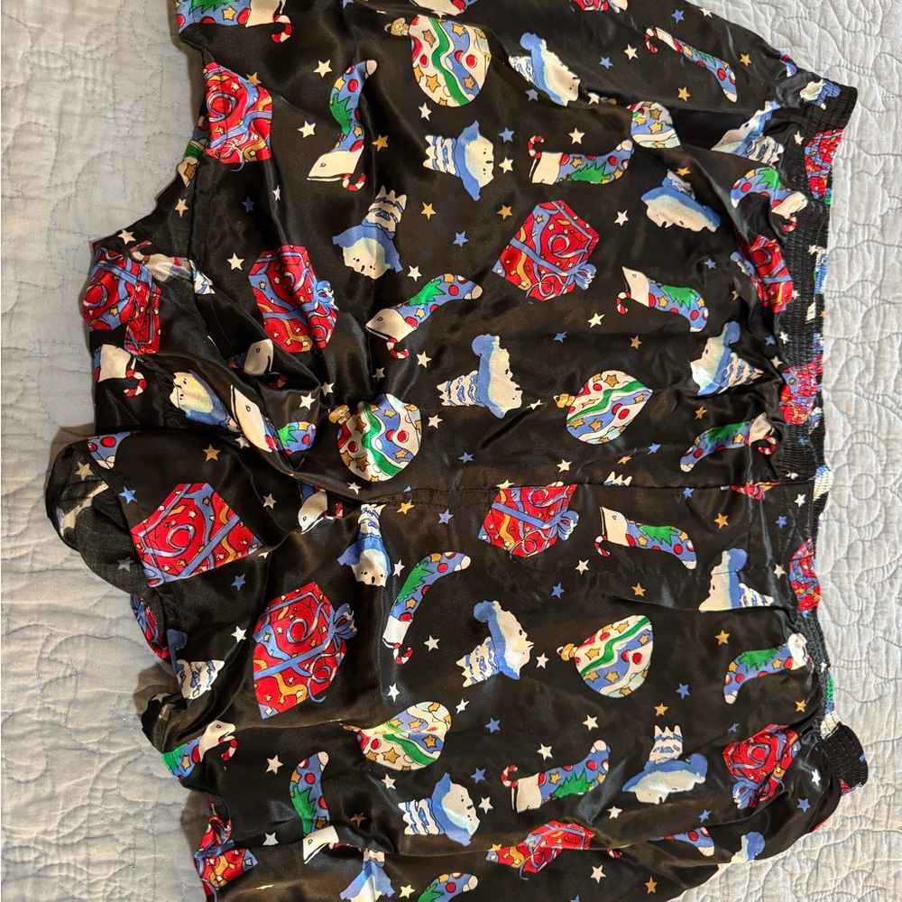 BBB Studio Silk Boxer Shorts Festive Black Boxers with Holiday Theme - Picture 2 of 6